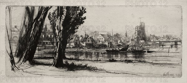 Fulham. Francis Seymour Haden (British, 1818-1910). Etching and drypoint