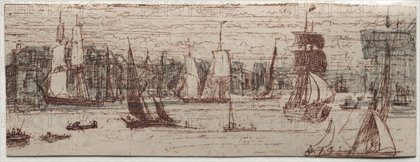 A Sketch Off Greenwich. Francis Seymour Haden (British, 1818-1910). Etching