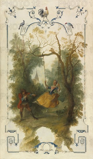 The Swing, c. 1723-1727. Nicolas Lancret (French, 1690-1743). Oil on canvas; framed: 157 x 96 x 5.5 cm (61 13/16 x 37 13/16 x 2 3/16 in.); unframed: 150.8 x 89.7 cm (59 3/8 x 35 5/16 in.).