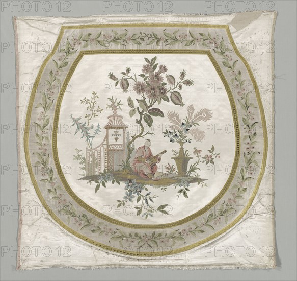 Upholstery for a Chair Seat, c. 1743-1774. Philippe de Lasalle (French, 1723-1805). Lampas weave, brocaded; silk; overall: 76.2 x 77.5 cm (30 x 30 1/2 in.)