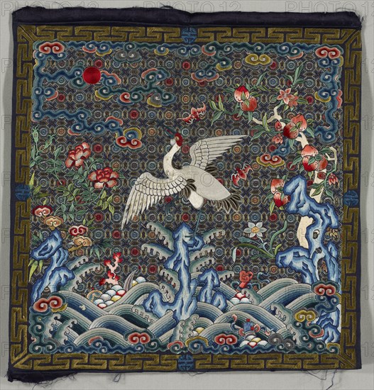 Insignia Square, 1736 - 1795. China, Qing Dynasty (1644-1912), Qianlong reign (1735-1795). Embroidery, silk; overall: 30.2 x 30.5 cm (11 7/8 x 12 in.)