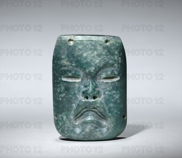 Small Mask Ornament, c. 900-300 BC. Mexico, Olmec, 1200-300 BC. Jadeite; overall: 7 x 5 cm (2 3/4 x 1 15/16 in.).