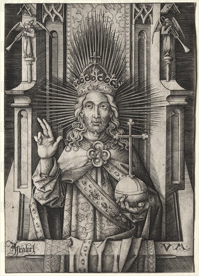 Christ the Redeemer (Salvator Mundi), c. 1490-1500. Israhel van Meckenem (German, c. 1440-1503). Engraving