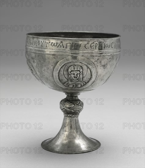 Chalice from the Beth Misona Treasure, c. 500-700. Early Byzantium, Constantinople or Syria, Byzantine period, 6th-7th Century. Silver; overall: 17 x 14.2 cm (6 11/16 x 5 9/16 in.).