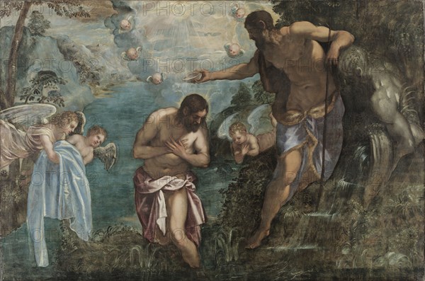 Baptism of Christ, 1580s. Workshop of Jacopo Tintoretto (Italian, 1518-1594). Oil on canvas; framed: 200 x 286.5 x 14 cm (78 3/4 x 112 13/16 x 5 1/2 in.); unframed: 169 x 251.4 cm (66 9/16 x 99 in.).