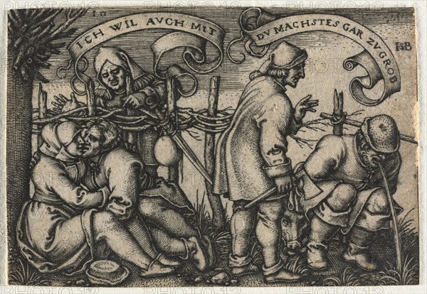 The Peasant Wedding or the Twelve Months:  No. 10, 1546. Hans Sebald Beham (German, 1500-1550). Engraving