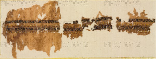 Tiraz with gold, probably from a wide sleeve, 1013-1020. Egypt, Fatimid period, reign of Caliph al-Hakim, 1013–20. Plain weave with inwoven tapestry weave: linen, silk, and gold filé; overall: 23.5 x 62.3 cm (9 1/4 x 24 1/2 in.)