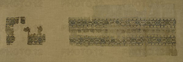 Tiraz with gold, 1094 - 1101. Egypt, Fatimid period, reign of Caliph al-Musta‘li, 1094–1101. Plain weave with inwoven tapestry weave: linen, silk, and gold filé; overall: 21.6 x 55.6 cm (8 1/2 x 21 7/8 in.)