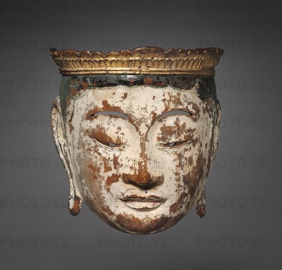 Processional Mask of a Bodhisattva: Gyodo Mask, late 1100s. Japan, late Heian Period (c. 900-1185). Wood, lacquered and painted; overall: 22 x 16 cm (8 11/16 x 6 5/16 in.).