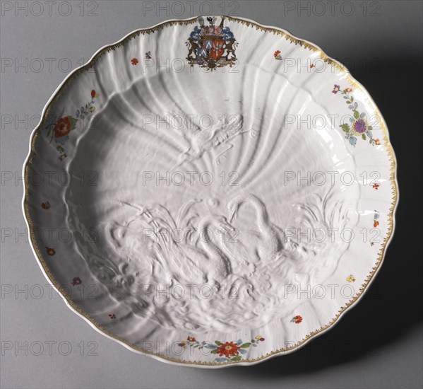 Plate from the Swan Service, c. 1737-1741. Meissen Porcelain Factory (German), Johann Joachim Kändler (German, 1706-1768). Porcelain; diameter: 42 cm (16 9/16 in.).