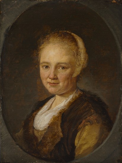 A Young Woman, 1640. Gerrit Dou (Dutch, 1613-1675). Oil on wood; framed: 35 x 31 x 5 cm (13 3/4 x 12 3/16 x 1 15/16 in.); unframed: 16.3 x 12.1 cm (6 7/16 x 4 3/4 in.).
