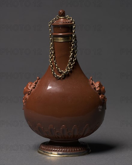 Pilgrim Bottle, c. 1715. Meissen Porcelain Factory (German). Polished red stoneware, silver-gilt mounts; overall: 15.9 x 9.6 cm (6 1/4 x 3 3/4 in.).