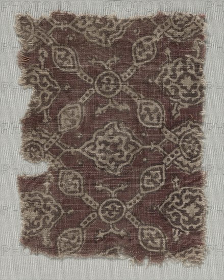 Fragment, 1400s (?). India, 15th century (?). Stamped and painted (?) mordants, dyed; cotton; overall: 17.2 x 12.7 cm (6 3/4 x 5 in.)