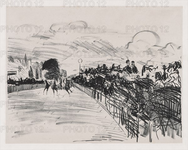 The Races, 1865. Edouard Manet (French, 1832-1883). Lithograph; sheet: 52.2 x 66.5 cm (20 9/16 x 26 3/16 in.); image: 40.3 x 51.7 cm (15 7/8 x 20 3/8 in.)