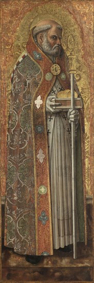 Saint Nicholas of Bari, 1472. Carlo Crivelli (Italian, 1430/35-1495). Oil on wood panel; framed: 109 x 41 x 6 cm (42 15/16 x 16 1/8 x 2 3/8 in.); unframed: 96.2 x 32 cm (37 7/8 x 12 5/8 in.).