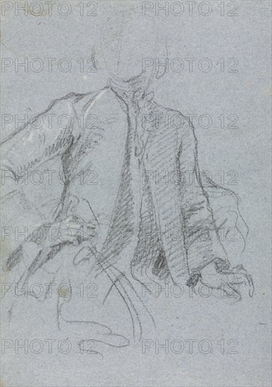 Verona Sketchbook: Gentleman (page 54), 1760. Francesco Lorenzi (Italian, 1723-1787). Black chalk with white heightening ; sheet: 32 x 23 cm (12 5/8 x 9 1/16 in.).