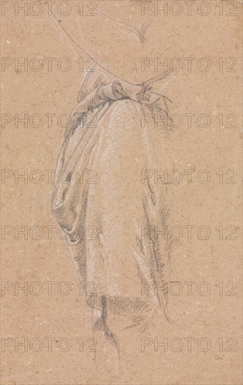 Verona Sketchbook: Drapery study with elbow (page 5), 1760. Francesco Lorenzi (Italian, 1723-1787). Black chalk with white heightening ; sheet: 32 x 23 cm (12 5/8 x 9 1/16 in.).