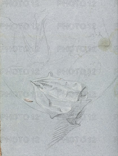 Verona Sketchbook: Drapery study (page 84), 1760. Francesco Lorenzi (Italian, 1723-1787). Black chalk with white heightening ; sheet: 32 x 23 cm (12 5/8 x 9 1/16 in.).