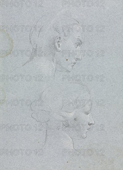 Verona Sketchbook: Two heads (page 85), 1760. Francesco Lorenzi (Italian, 1723-1787). Black chalk with white heightening ; sheet: 32 x 23 cm (12 5/8 x 9 1/16 in.).