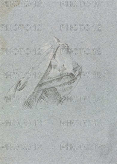 Verona Sketchbook: Drapery study (page 10), 1760. Francesco Lorenzi (Italian, 1723-1787). Black chalk with white heightening ; sheet: 32 x 23 cm (12 5/8 x 9 1/16 in.).