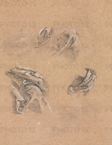 Verona Sketchbook: Drapery studies (page 69), 1760. Francesco Lorenzi (Italian, 1723-1787). Black chalk with white heightening ; sheet: 32 x 23 cm (12 5/8 x 9 1/16 in.).