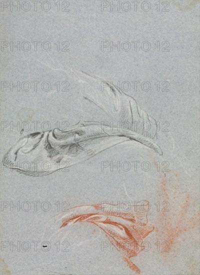 Verona Sketchbook: Drapery studies (page 17), 1760. Francesco Lorenzi (Italian, 1723-1787). Black and red chalk with white heightening ; sheet: 32 x 23 cm (12 5/8 x 9 1/16 in.).