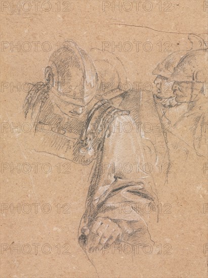 Verona Sketchbook: Soldiers (page 73), 1760. Francesco Lorenzi (Italian, 1723-1787). Black chalk with white heightening ; sheet: 32 x 23 cm (12 5/8 x 9 1/16 in.).