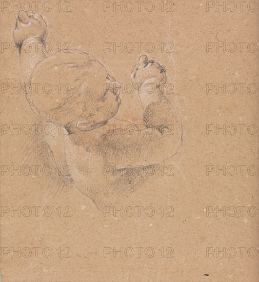 Verona Sketchbook: Putto (page 22), 1760. Francesco Lorenzi (Italian, 1723-1787). Black chalk with white heightening ; sheet: 32 x 23 cm (12 5/8 x 9 1/16 in.).