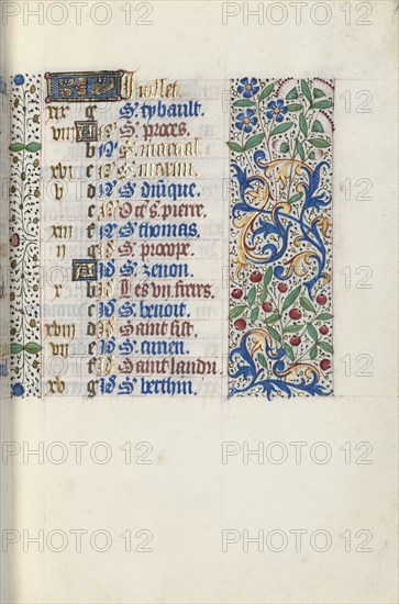 Book of Hours (Use of Rouen): fol. 7r, c. 1470. Master of the Geneva Latini (French, active Rouen, 1460-80). Ink, tempera, and gold on vellum; codex: 19.5 x 13.1 cm (7 11/16 x 5 3/16 in.)