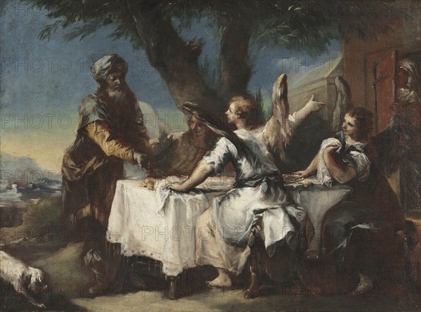 Abraham Welcoming the Three Angels, 1750s. Francesco Guardi (Italian, 1712-1793). Oil on canvas; framed: 70.5 x 90.5 x 5.5 cm (27 3/4 x 35 5/8 x 2 3/16 in.); unframed: 56.5 x 75.5 cm (22 1/4 x 29 3/4 in.).