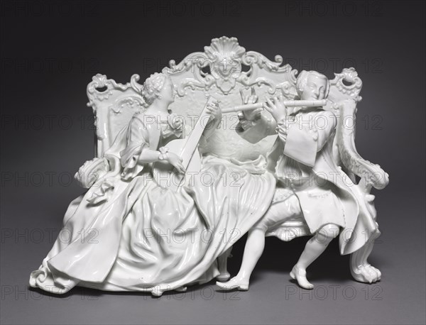Figural Group:  Musicians, c. 1737. Meissen Porcelain Factory (German), Johann Joachim Kändler (German, 1706-1768). Porcelain; overall: 20 x 29.2 x 16.7 cm (7 7/8 x 11 1/2 x 6 9/16 in.).