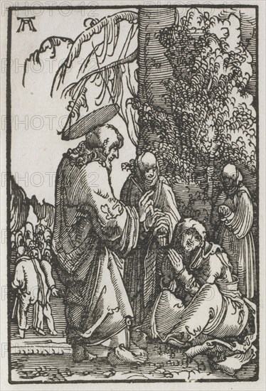 The Fall and Redemption of Man:  Christ Taking Leave of His Mother before the Passion, c. 1515. Albrecht Altdorfer (German, c. 1480-1538). Woodcut