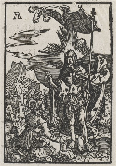 The Fall and Redemption of Man:  Christ Appearing to St. Mary Magdalen, 1515. Albrecht Altdorfer (German, c. 1480-1538). Woodcut
