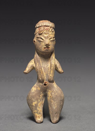 Standing Figurine, 1200-900 BC. Central Mexico, Tlatilco, Formative Period. Earthenware with pigment; overall: 8 cm (3 1/8 in.).