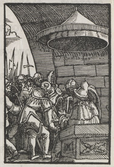 The Fall and Redemption of Man:  Pilate Washing his Hands, c. 1515. Albrecht Altdorfer (German, c. 1480-1538). Woodcut