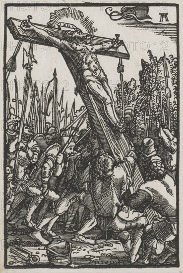 The Fall and Redemption of Man:  The Raising of the Cross, c. 1515. Albrecht Altdorfer (German, c. 1480-1538). Woodcut