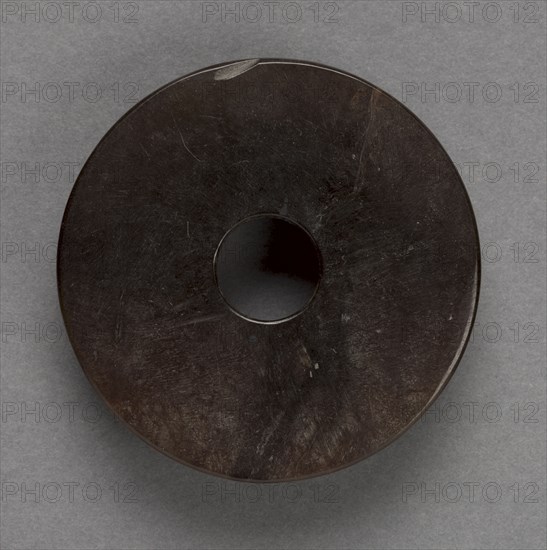 Pi (Ornament), 206 BC - AD 220. China, Han dynasty (202 BC-AD 220) or earlier. Jade; diameter: 6 cm (2 3/8 in.).