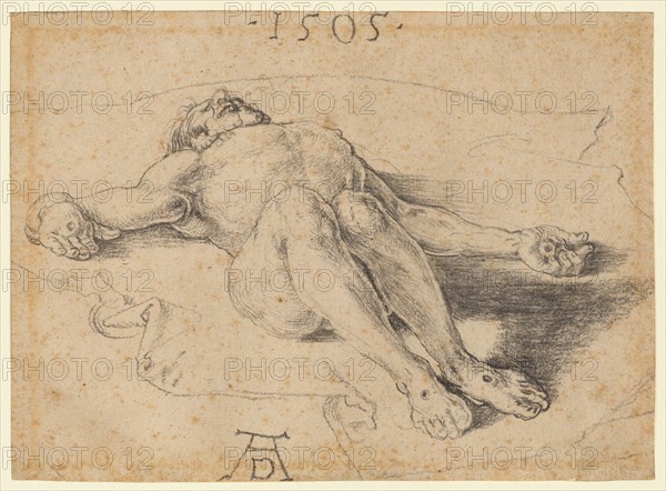 The Dead Christ, 1505. Albrecht Dürer (German, 1471-1528). Charcoal; framing line in graphite (top edge); sheet: 17.1 x 23.5 cm (6 3/4 x 9 1/4 in.).