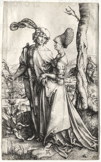 The Promenade, c. 1497. Albrecht Dürer (German, 1471-1528). Engraving; image: 19.4 x 12 cm (7 5/8 x 4 3/4 in.)