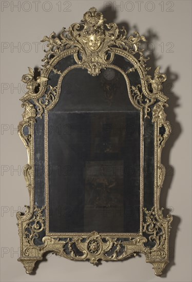 Pier Mirror (Trumeau), c. 1715. France, 18th century. Carved and gilded wood; overall: 243.8 x 143.5 cm (96 x 56 1/2 in.).