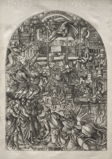 The Apocalypse:  The Measurement of the Temple, 1546-1556. Jean Duvet (French, 1485-1561). Engraving