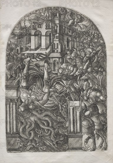 The Apocalypse:  The Fall of Babylon, 1546-1556. Jean Duvet (French, 1485-1561). Engraving