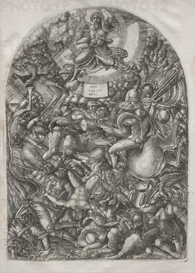 The Apocalypse:  The Angel in the Sun Calling the Birds of Prey, 1546-1556. Jean Duvet (French, 1485-1561). Engraving