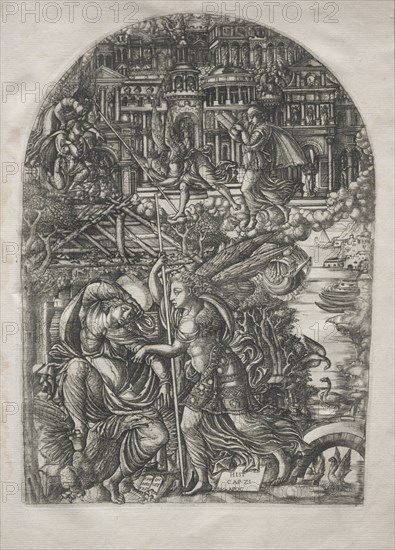 The Apocalypse:  The Angel Shows St. John the New Jerusalem, 1546-1556. Jean Duvet (French, 1485-1561). Engraving