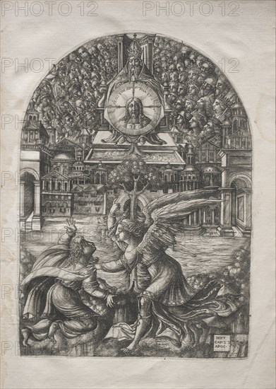 The Apocalypse:  The Angel Shows St. John the Fountain of Living Water, 1546-1556. Jean Duvet (French, 1485-1561). Engraving