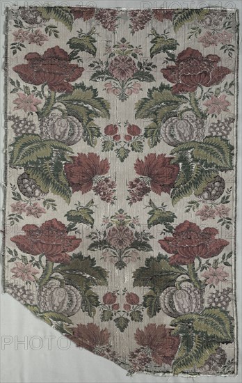 Length of Textile, 1700s. Italy, 18th century. Plain cloth, brocaded; silk; average: 91.5 x 55.9 cm (36 x 22 in.).