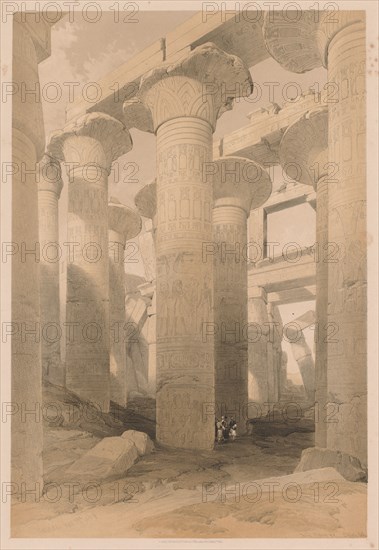 Egypt and Nubia:  Volume II - No. 14, Karnak, 1838. Louis Haghe (British, 1806-1885). Color lithograph