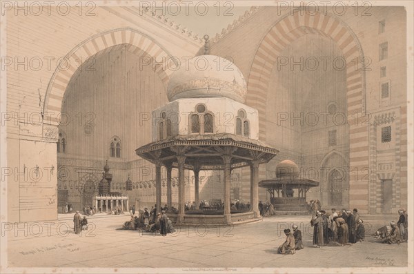 Egypt and Nubia:  Volume III - No. 8, Mosque of Sultan Hassan, Cairo, 1838. Louis Haghe (British, 1806-1885). Color lithograph