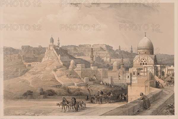 Egypt and Nubia:  Volume III - No. 34, The Citadel of Cairo, Residence of Mehemet Ali, 1838. Louis Haghe (British, 1806-1885). Color lithograph