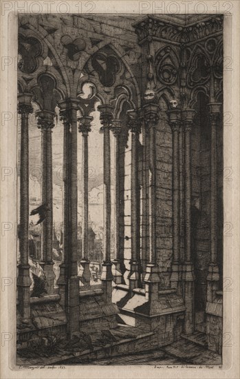 Etchings of Paris:  The Gallery of Notre Dame, 1853. Charles Meryon (French, 1821-1868). Etching